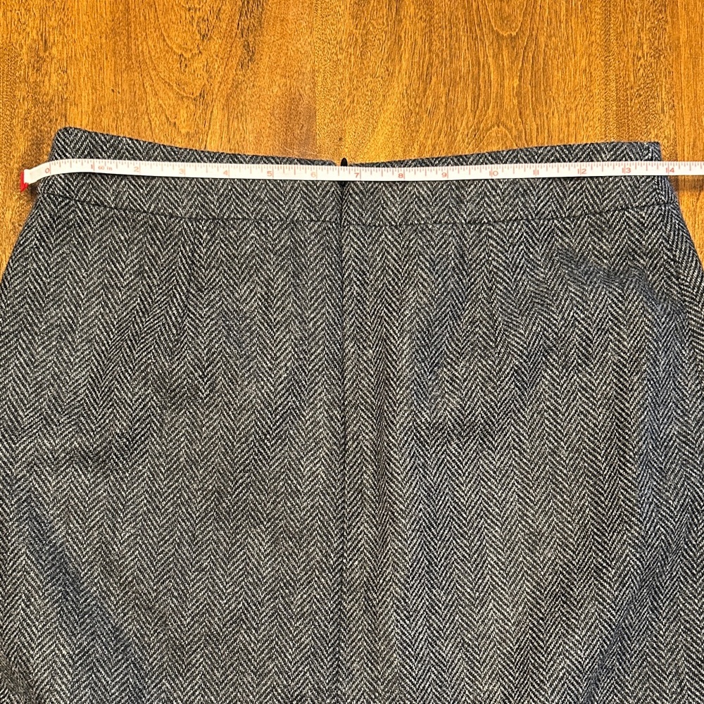 Derek Lam Gray Herringbone Wool Pencil Skirt silk lined. - Picture 5 of 9